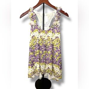 McGinn Flowy Floral Sleeveless Top - Purple and Yellow EUC Sz 10‎